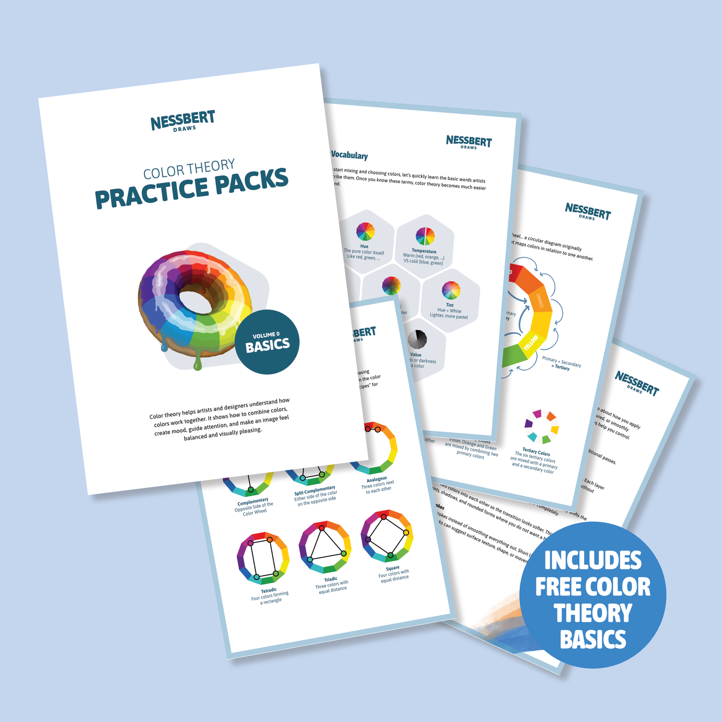 Color Theory Practice Pack 1 - Why you should color Carrots BLUE (Digital Download)