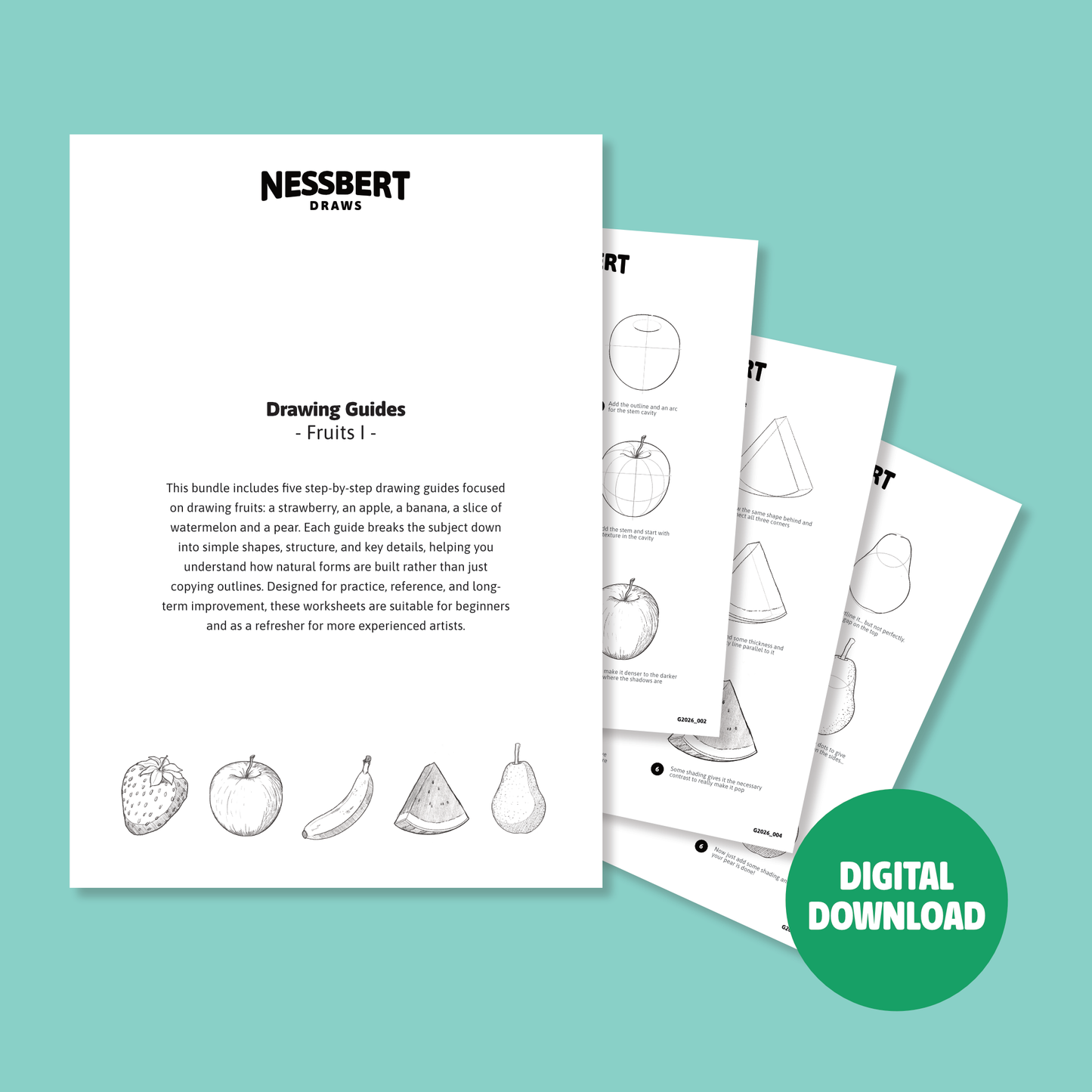 Drawing Guide Bundle - Fruits I (Digital Download)