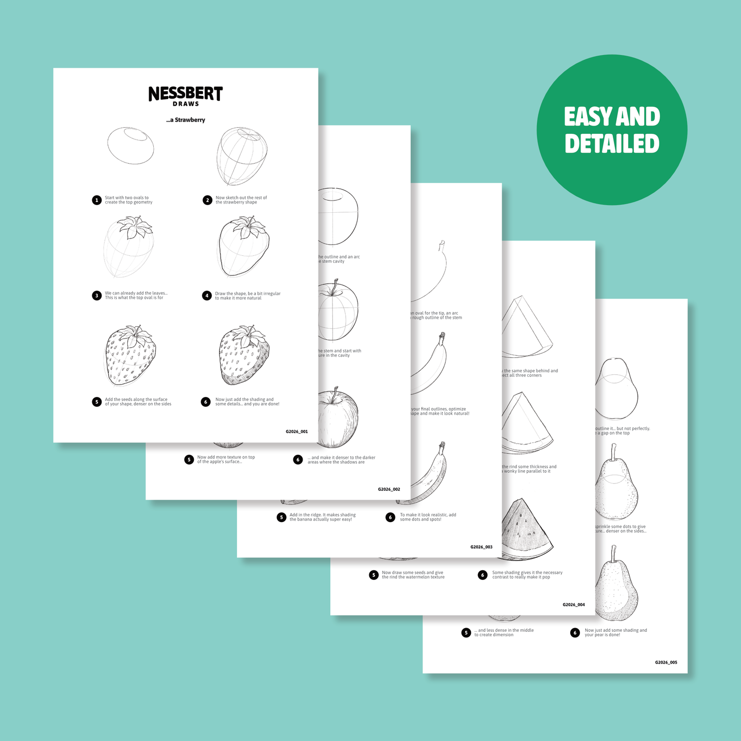 Drawing Guide Bundle - Fruits I (Digital Download)