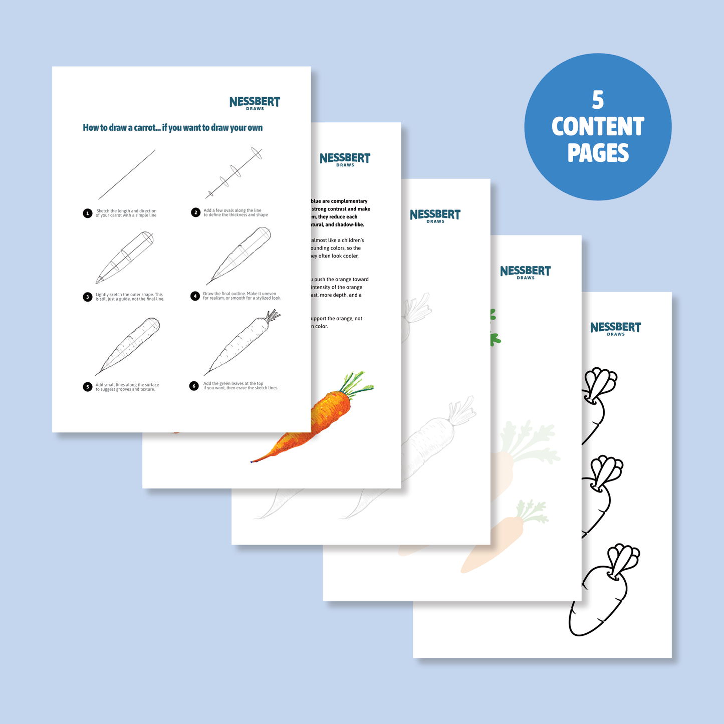 Color Theory Practice Pack 1 - Why you should color Carrots BLUE (Digital Download)