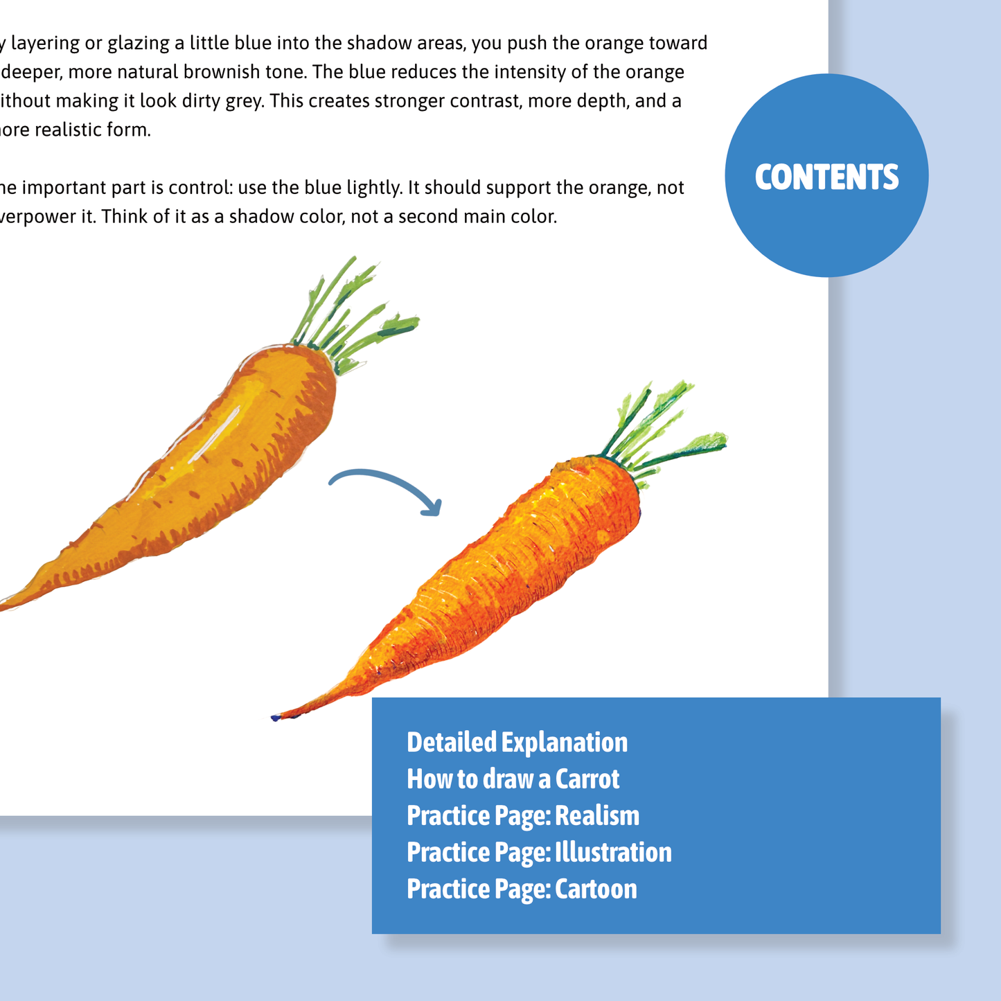 Color Theory Practice Pack 1 - Why you should color Carrots BLUE (Digital Download)